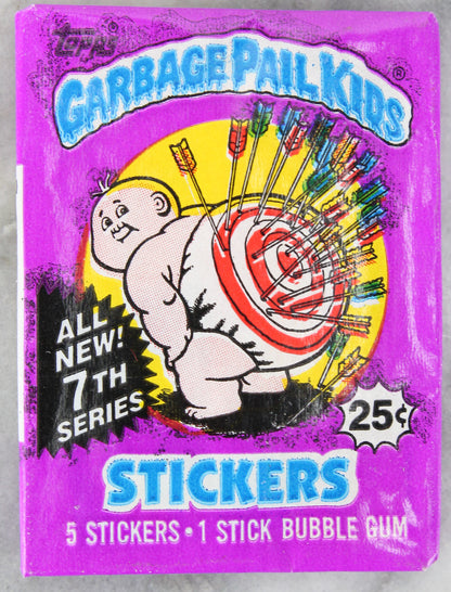 Topps Garbage Pail Kids 7th Series Collectible Trading Card Stickers, One Wax Pack, 1987