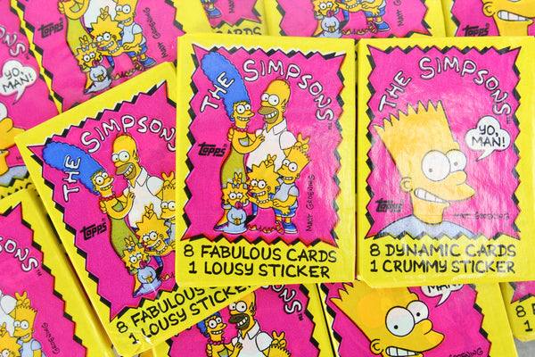 Topps The Simpsons Collectible Trading Cards, One Wax Pack, 1990