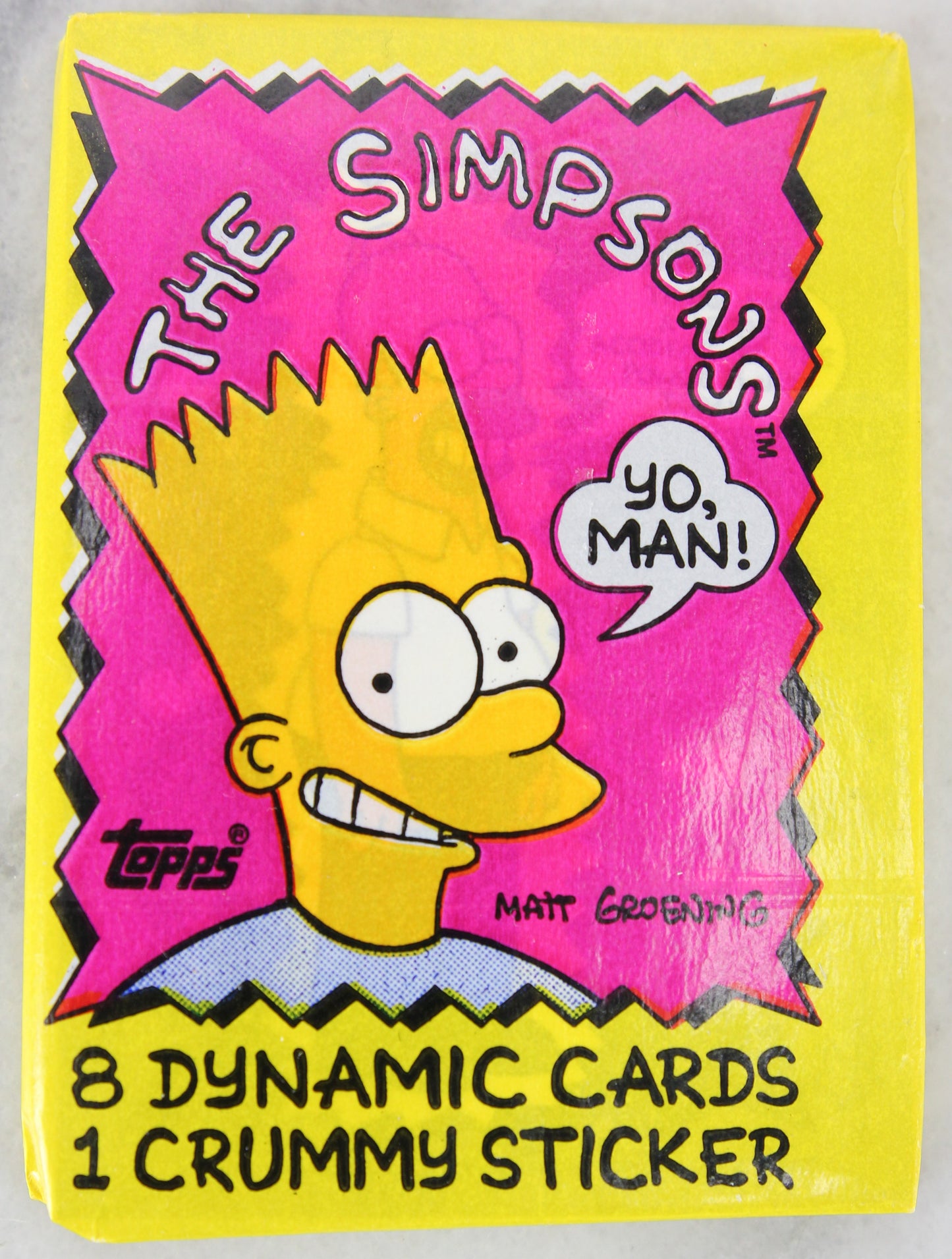 Topps The Simpsons Collectible Trading Cards, One Wax Pack, 1990