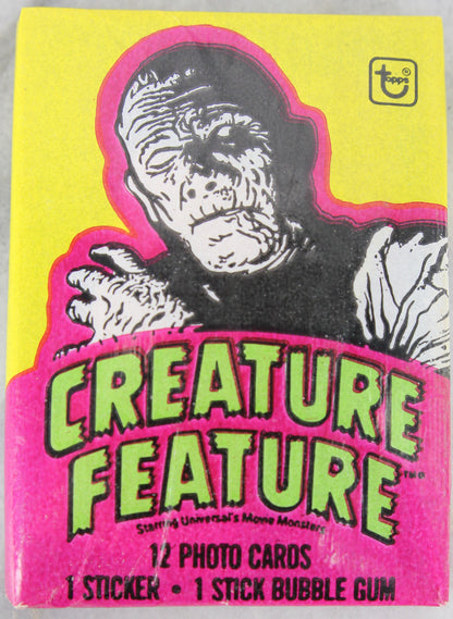 Topps Creature Feature Collectible Trading Cards, One Wax Pack, The Mummy, 1980