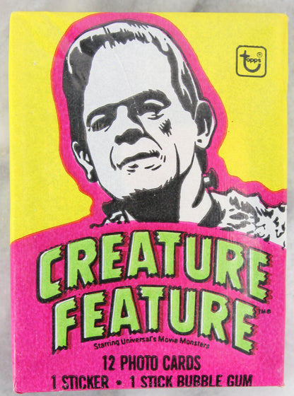 Topps Creature Feature Collectible Trading Cards, One Wax Pack, Frankenstein, 1980