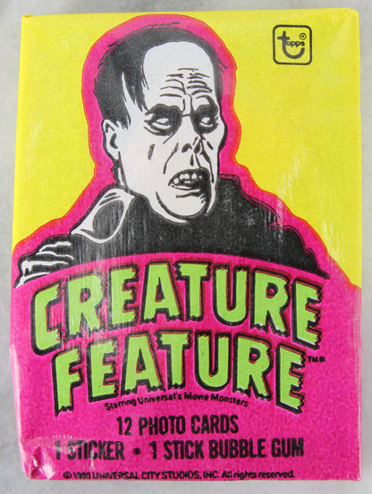 Topps Creature Feature Collectible Trading Cards, One Wax Pack, Phantom, 1980