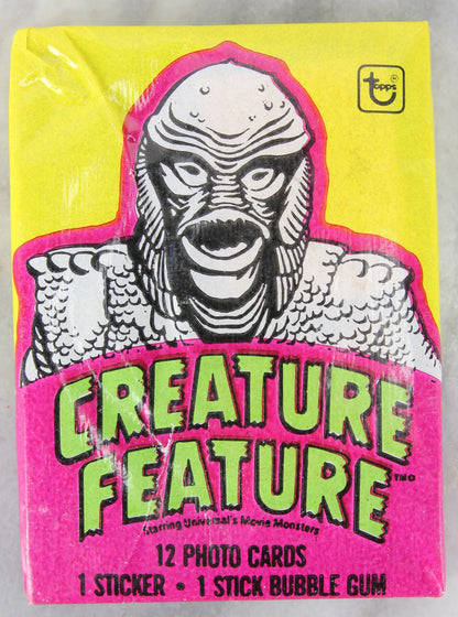 Topps Creature Feature Collectible Trading Cards, One Wax Pack, Black Lagoon, 1980