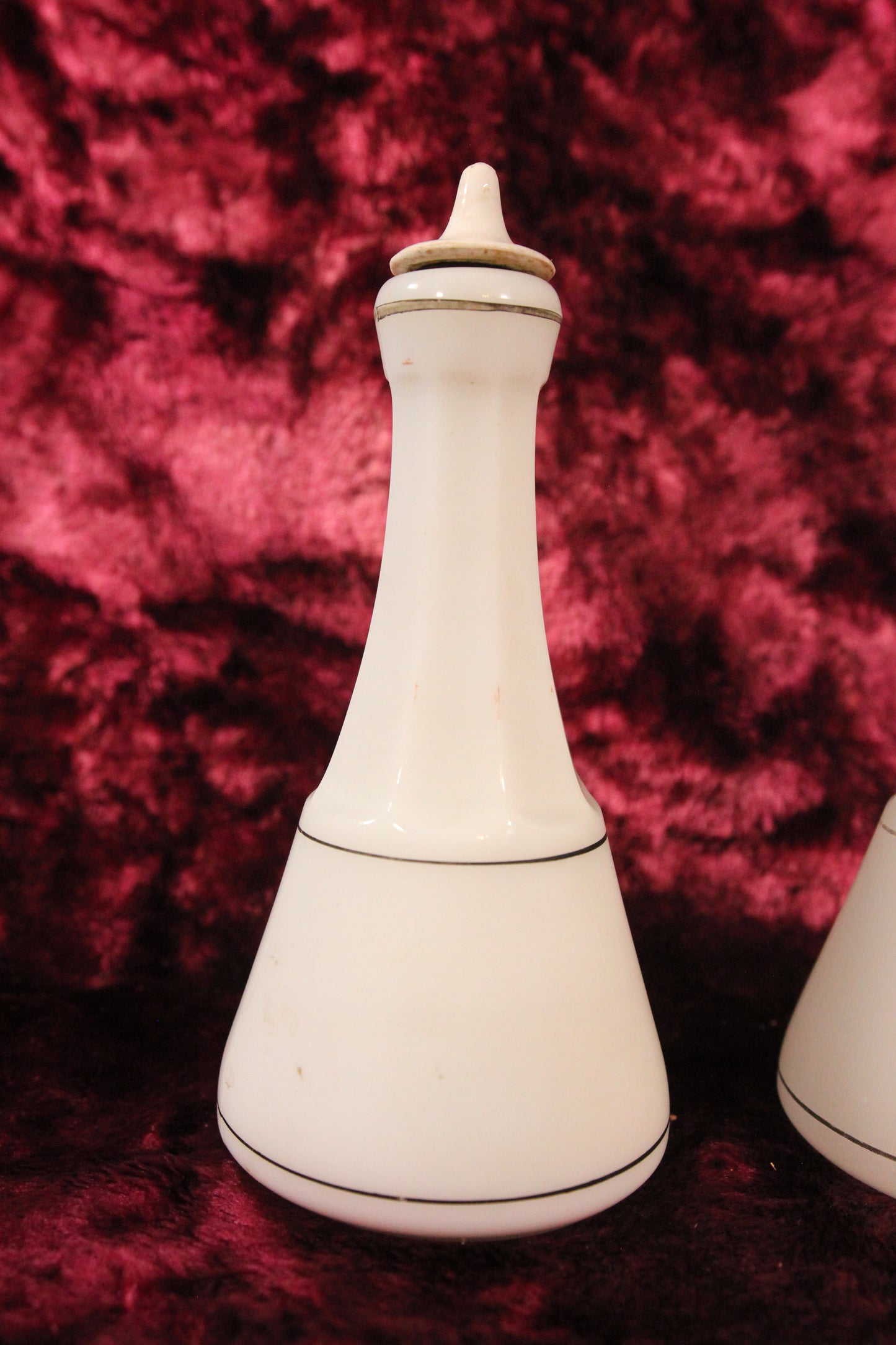 Barbershop Milk Glass Witch Hazel Dispenser and Frosted Glass Water Dispenser with Spouts