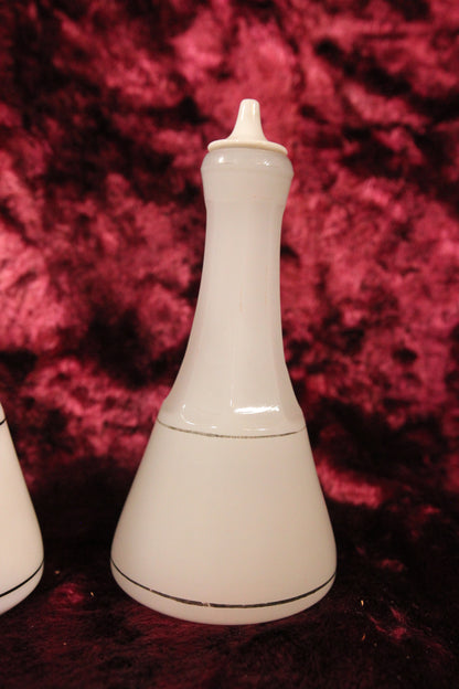 Barbershop Milk Glass Witch Hazel Dispenser and Frosted Glass Water Dispenser with Spouts