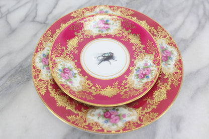 Craftsman China Coronation Trio with Insect Design, Made in Japan