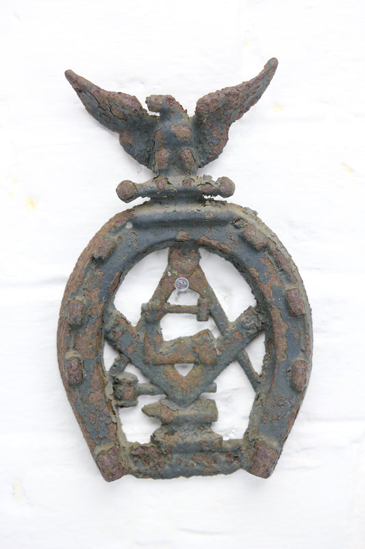 Cast Iron Free Masons Horseshoe with Eagle