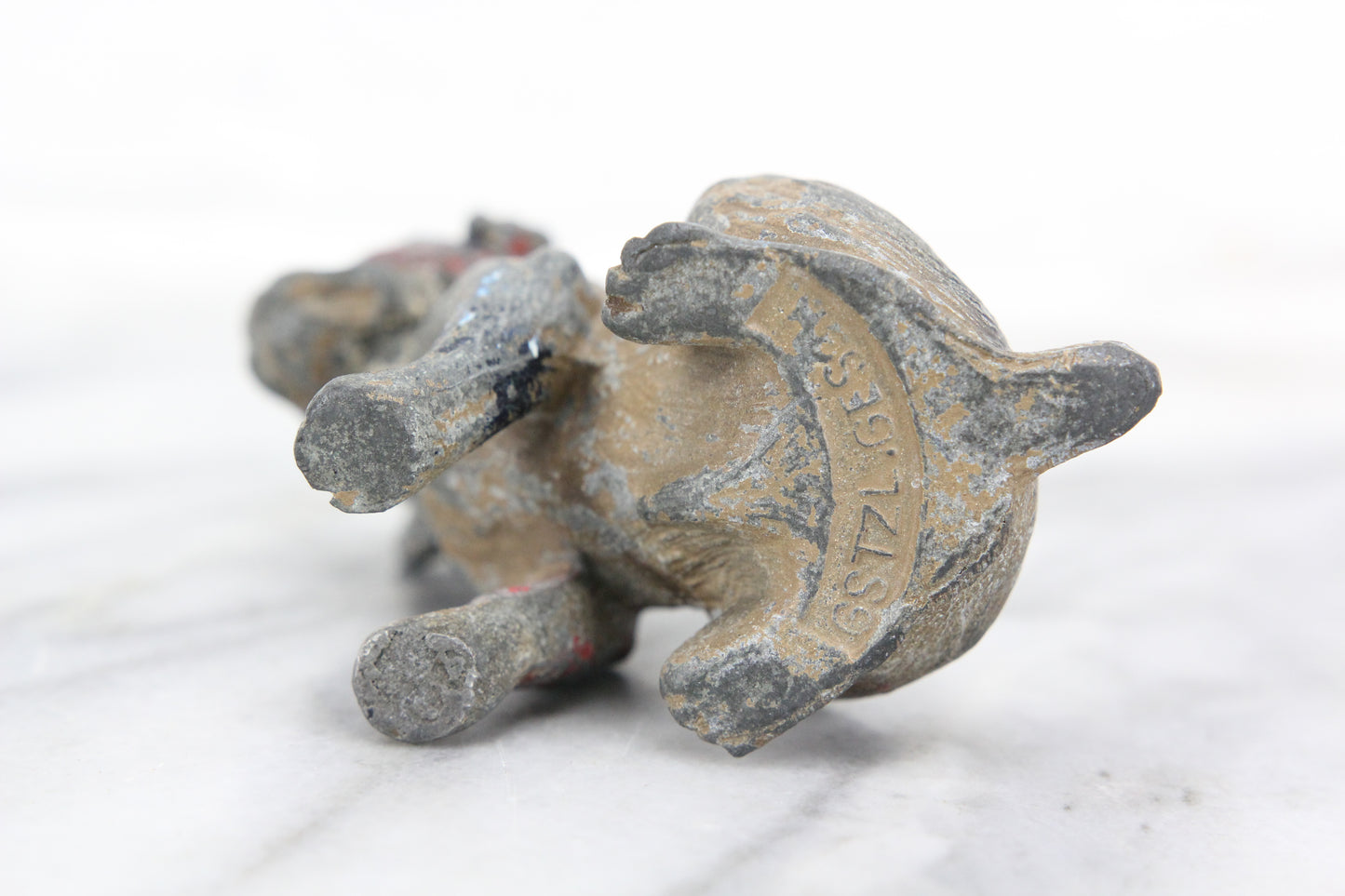 Handpainted German Metal Dog Figurine with American Bandana