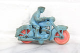 Auburn Brand A520 Rubber Police Motorcycle, Blue with Orange Wheels