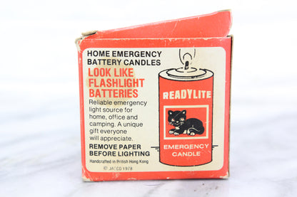 ReadyLite Home Emergency "D" Size Battery Candles in Box, 1978