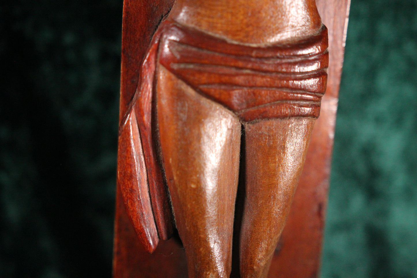 Folk Art Hand Carved Wood Crucifix