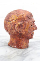 Hand Carved Bust Sculpture by BER, Dated 1965
