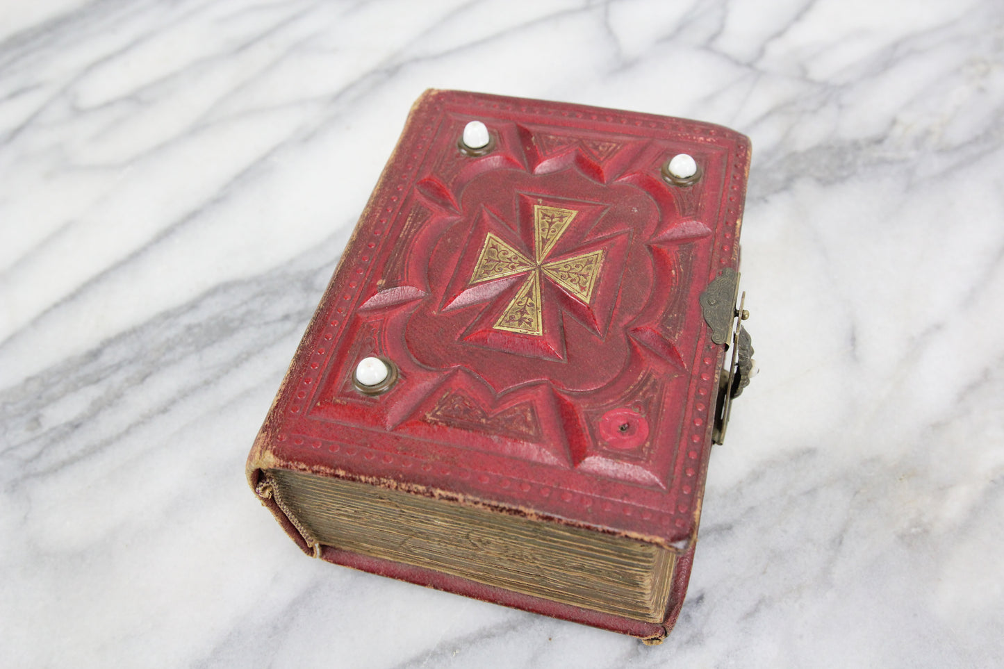 Intact Antique Photo Album with Tintype and Cabinet Card Photographs