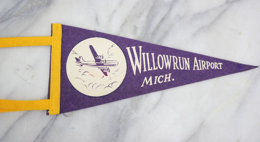 Willowrun Airport, Michigan Souvenir Pennant - 12"