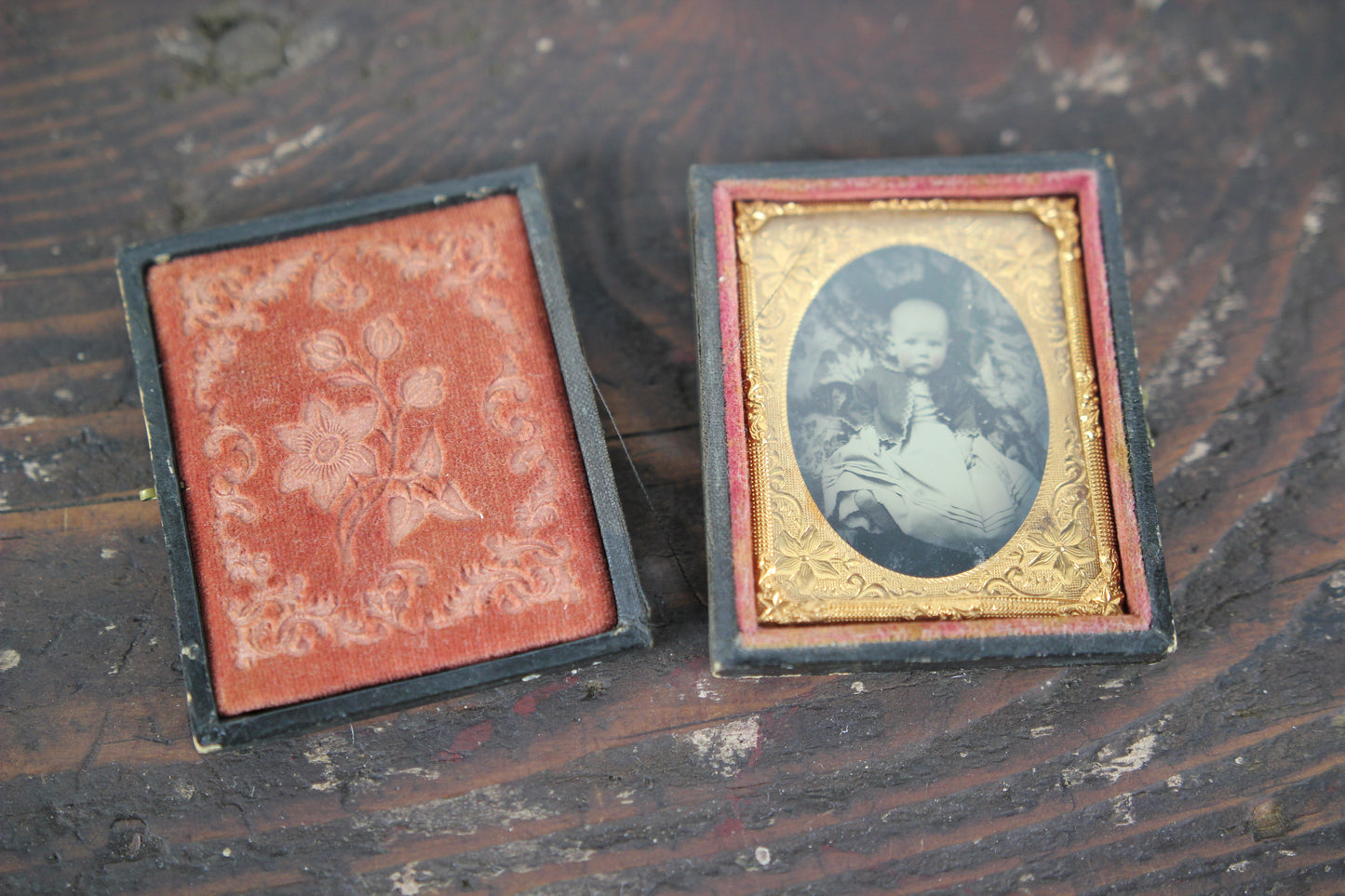 Hidden Mother Ambrotype Photograph of a Baby in a Case