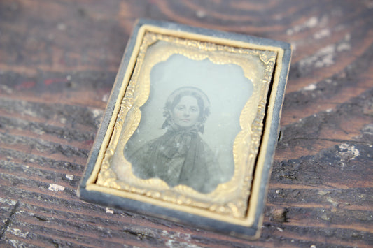 Ambrotype Photograph of a Young Woman in a Bonnet