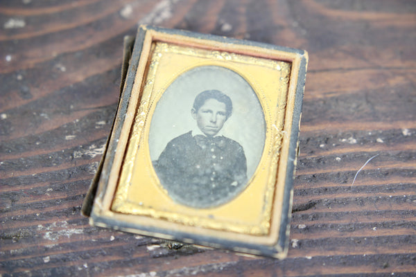 Ambrotype Photograph of a Young Boy in Bowtie