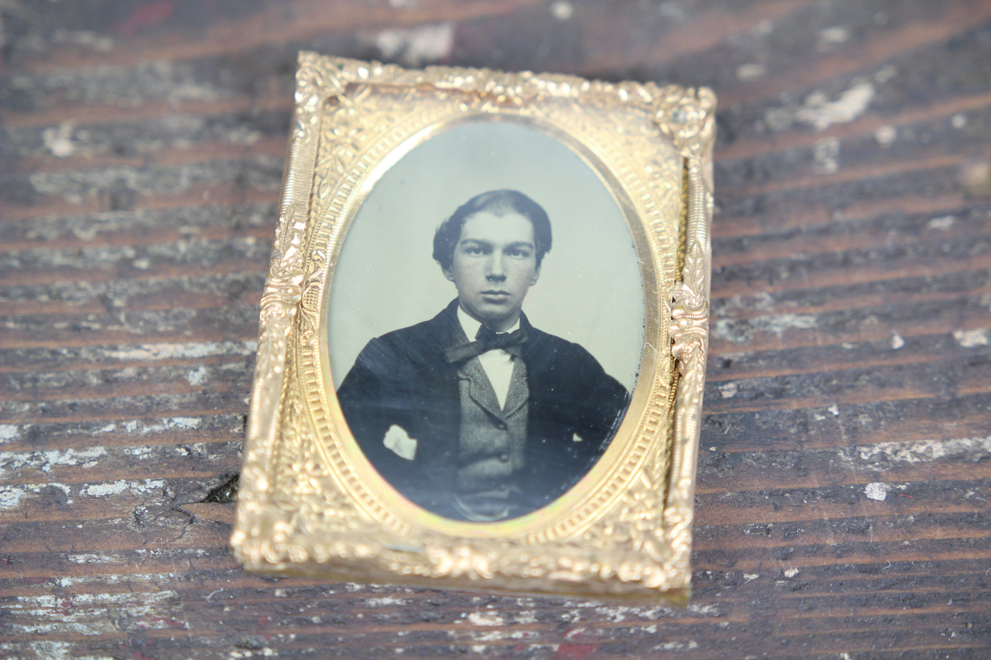 Ambrotype Photograph of a Young Man in Bowtie