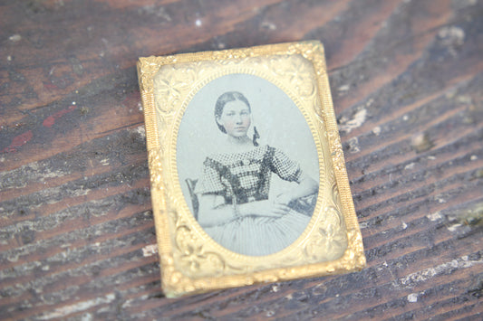 Ambrotype Photograph of a Girl with Braided Hair