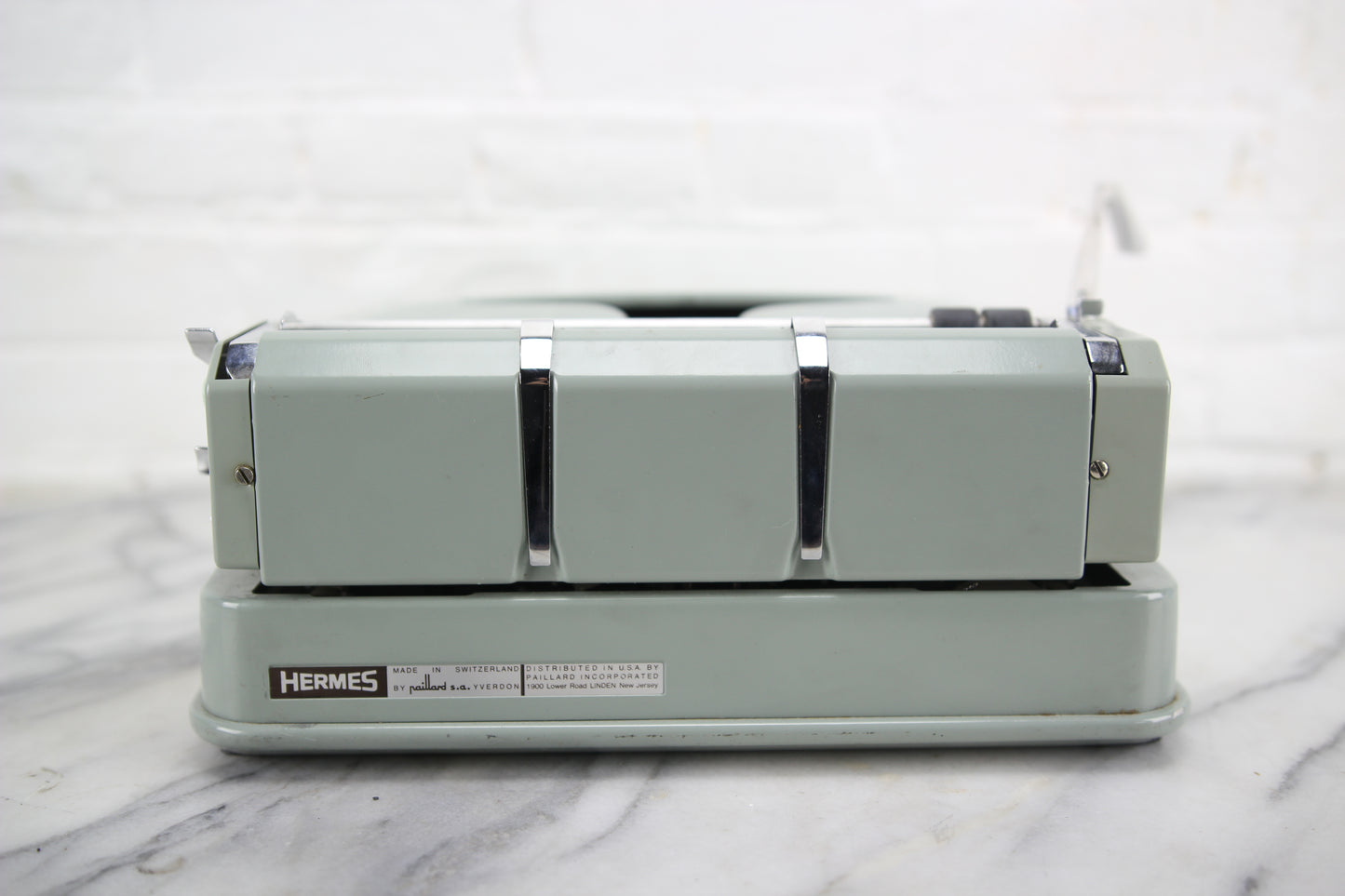 Hermes 3000 Portable Seafoam Green Typewriter with Case, Made in Switzerland, 1967