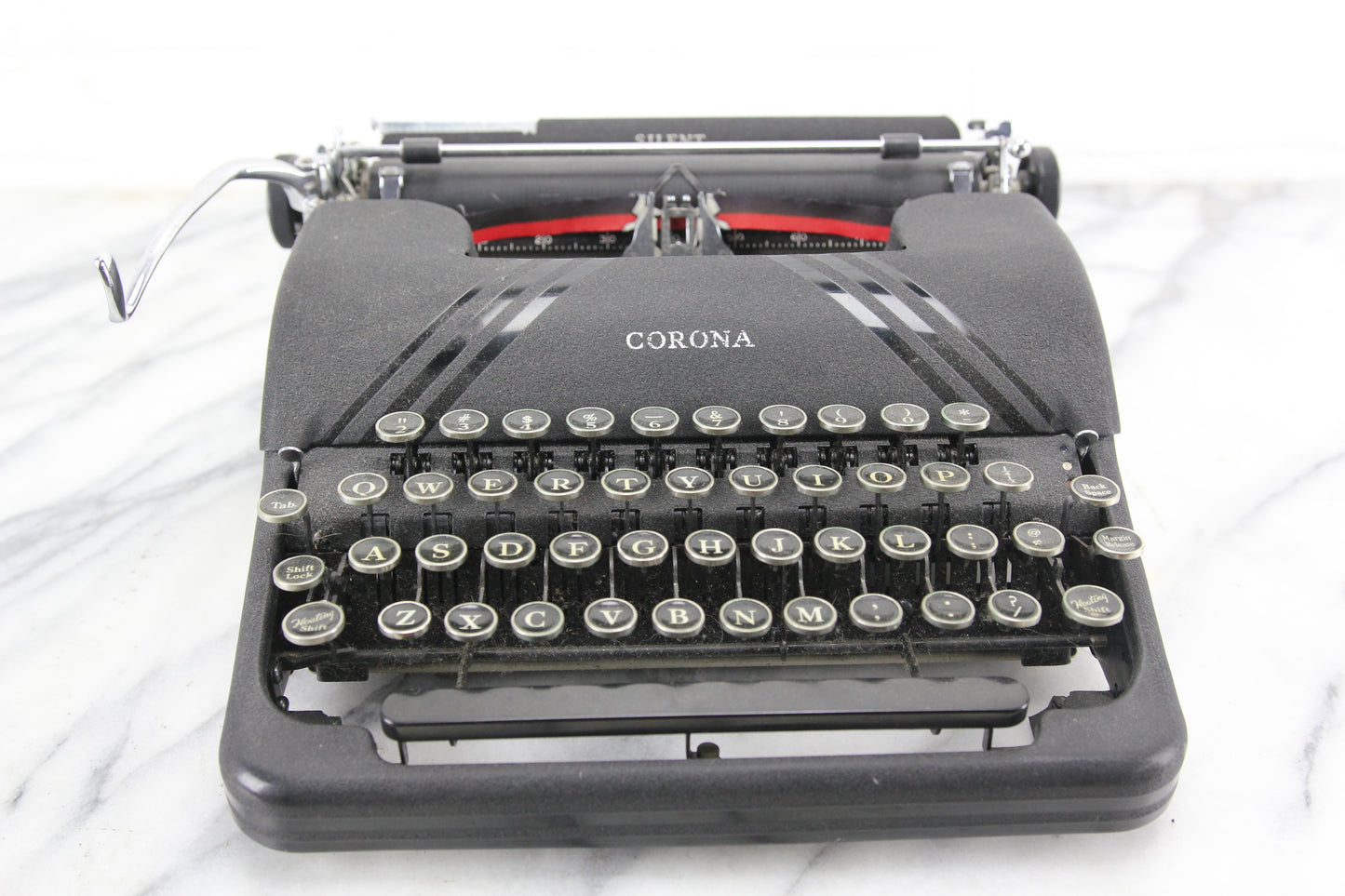 Smith Corona Silent Portable Typewriter with Case, Made in USA, 1939