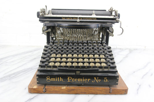 Smith Premier No. 5 Upright Typewriter with Case, Made in USA, 1902