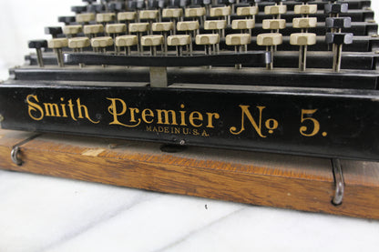 Smith Premier No. 5 Upright Typewriter with Case, Made in USA, 1902