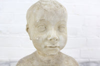 White Plaster Bust of a Young Boy
