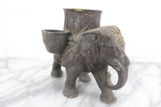 Figural Elephant Humidor and Match Box, Made in Bohemia, Ferdinand Gerbingand