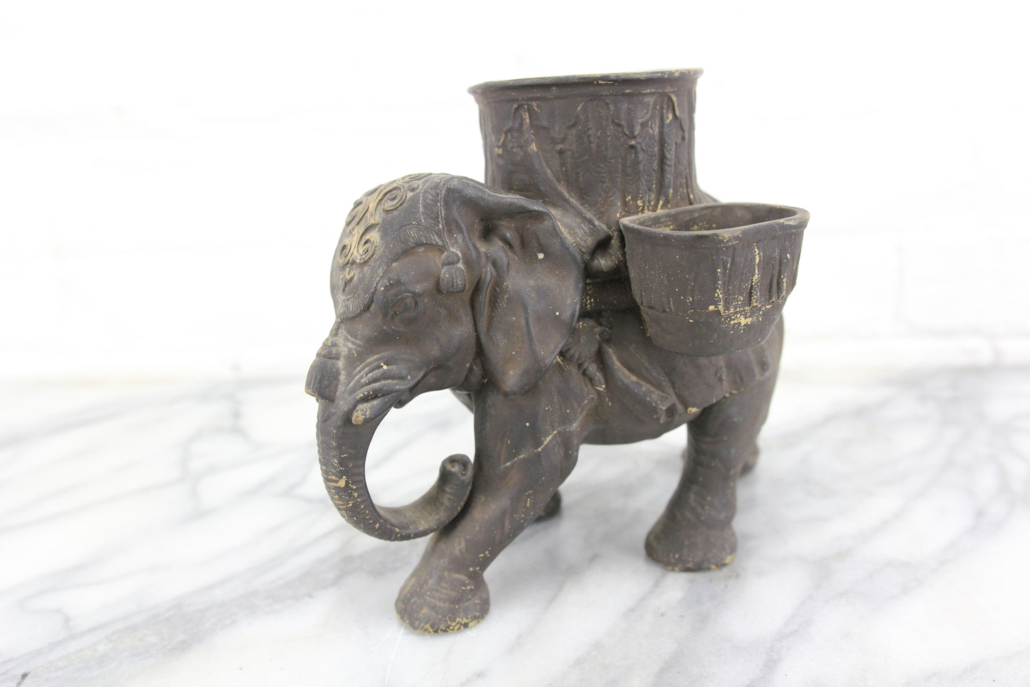 Figural Elephant Humidor and Match Box, Made in Bohemia, Ferdinand Gerbingand