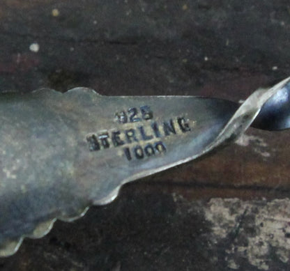 Sterling Silver Pointed End Olive Server Spoon