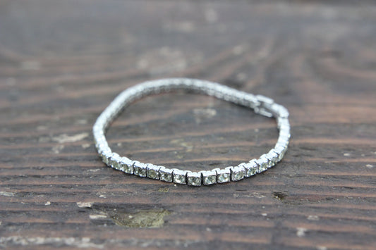 Sterling Silver Rhinestone Bracelet