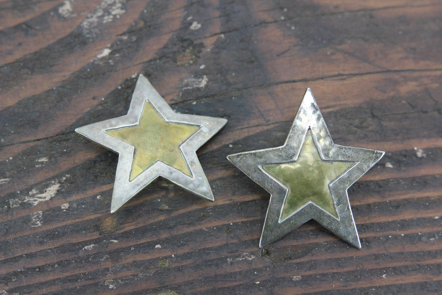 Jeep Collins Sterling Silver and Brass Star Earrings