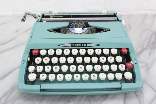 Smith Corona Zephyr Portable Typewriter With Case, Made in England, 1960s