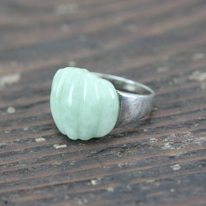 Sterling Silver Ring with Jade - Size 10