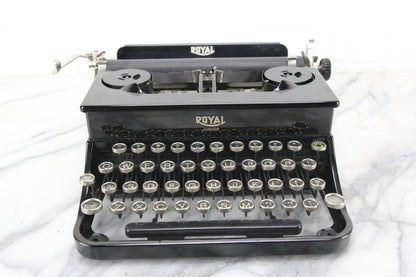 Royal Junior Portable Typewriter with Case, Made in USA, 1937