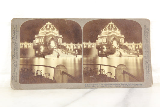 Festival Hall, World's Fair, St. Louis, Missouri Stereocard, Underwood & Underwood, 1904