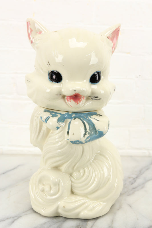 Fluffy the Cat Ceramic Cookie Jar