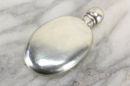 English Pewter Oval Hip Flask