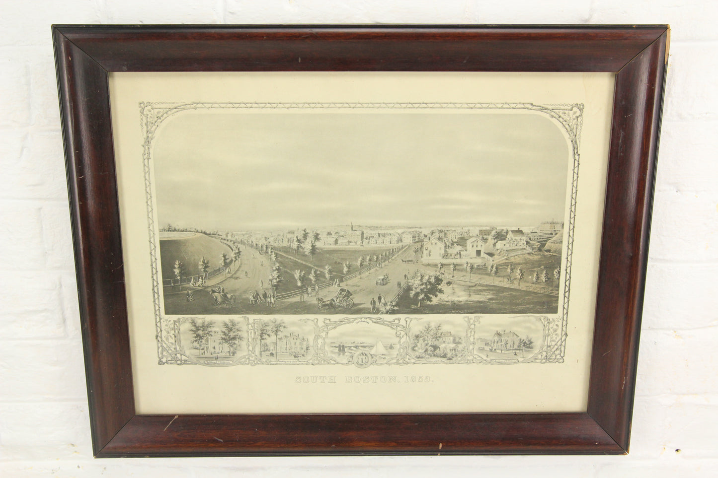 South Boston, 1859 Print in Wood Frame - 19.5 x 15"