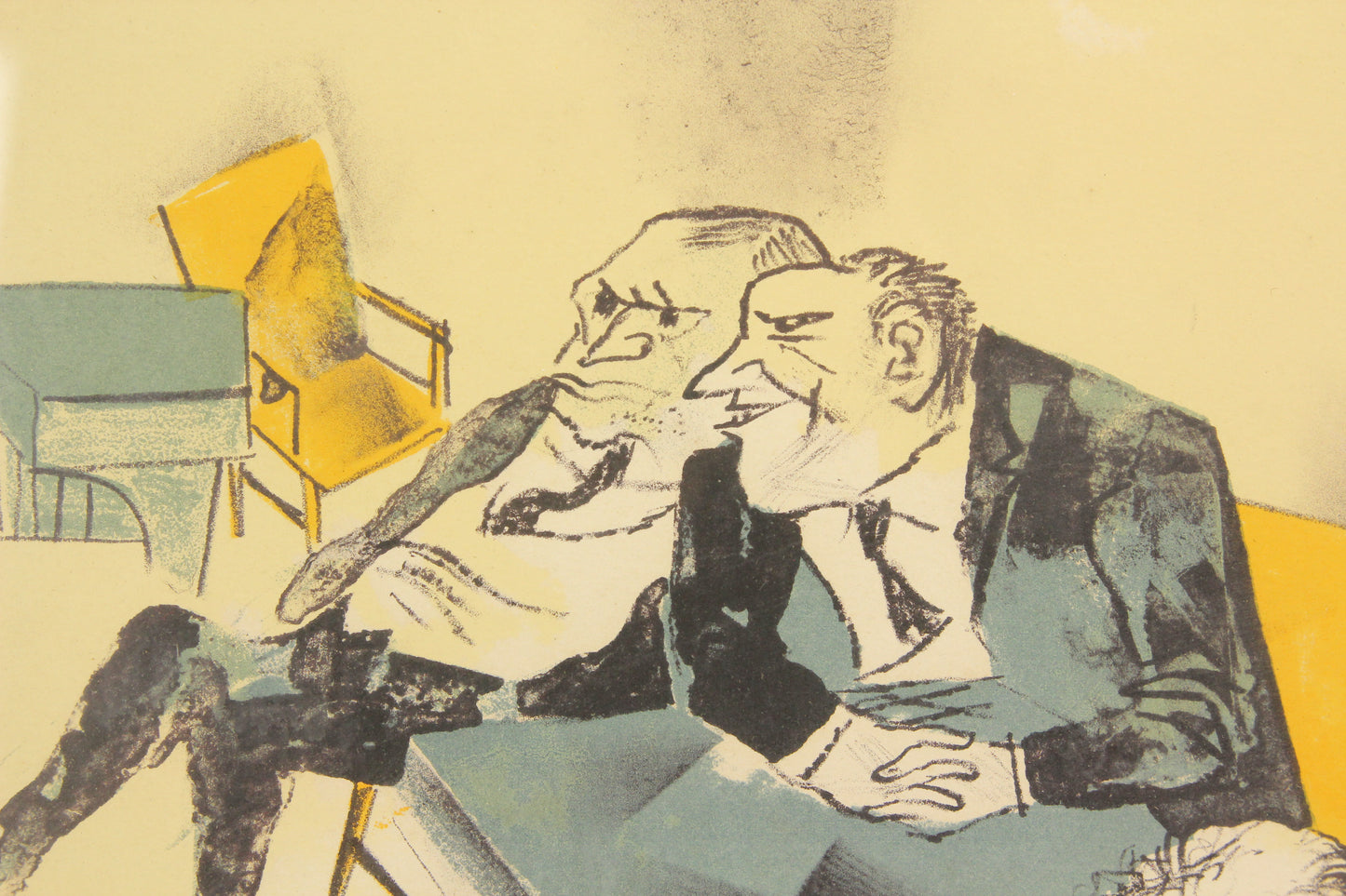 William Gropper Signed Political Cartoon Lithograph Print - 28.5 x 24"
