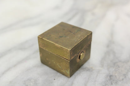 Antique Glass Travel Inkwell in Brass Case