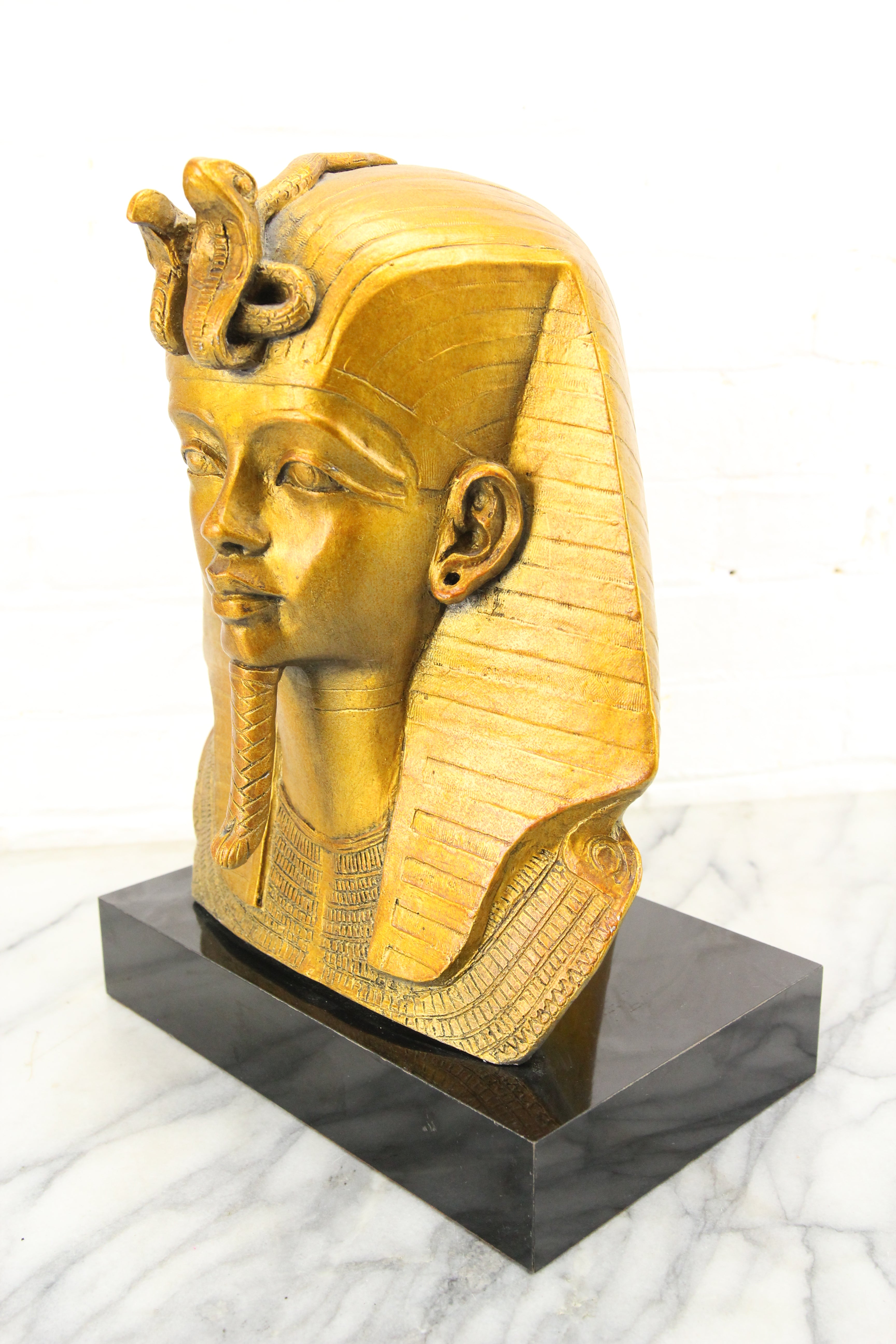 Plaster Egyptian Pharaoh's Head Bust Sculpture by Austin
