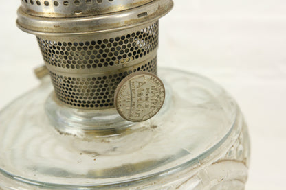 Nu-Type Model B Aladdin Kerosene Oil Lamp with Washington's Drape Pattern and Chimney