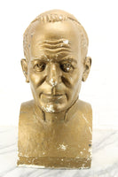 Large Gold Plaster Bust Sculpture of a Pope or Other Religious Figure