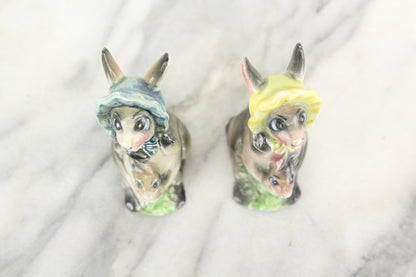 Kangaroos with Babies Porcelain Salt and Pepper Shakers, Made in Japan