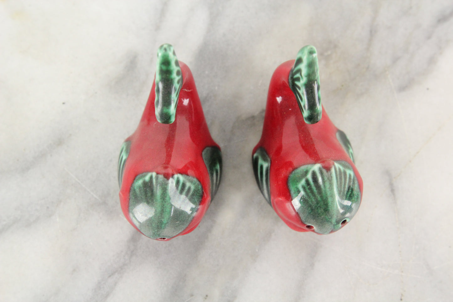Red Whale Porcelain Salt and Pepper Shakers
