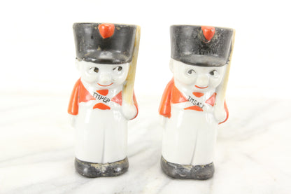 Soldier Porcelain Salt and Pepper Shakers, Made in Japan