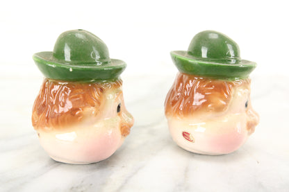 Cheeky Irish Man Porcelain Salt and Pepper Shakers, Made in Japan