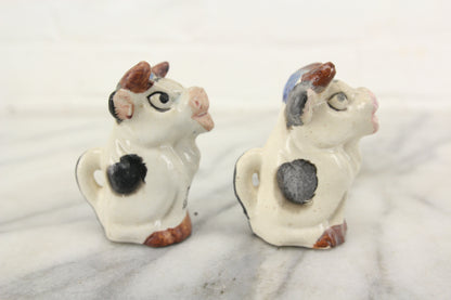 Bull Cow Porcelain Salt and Pepper Shakers, Made in Japan